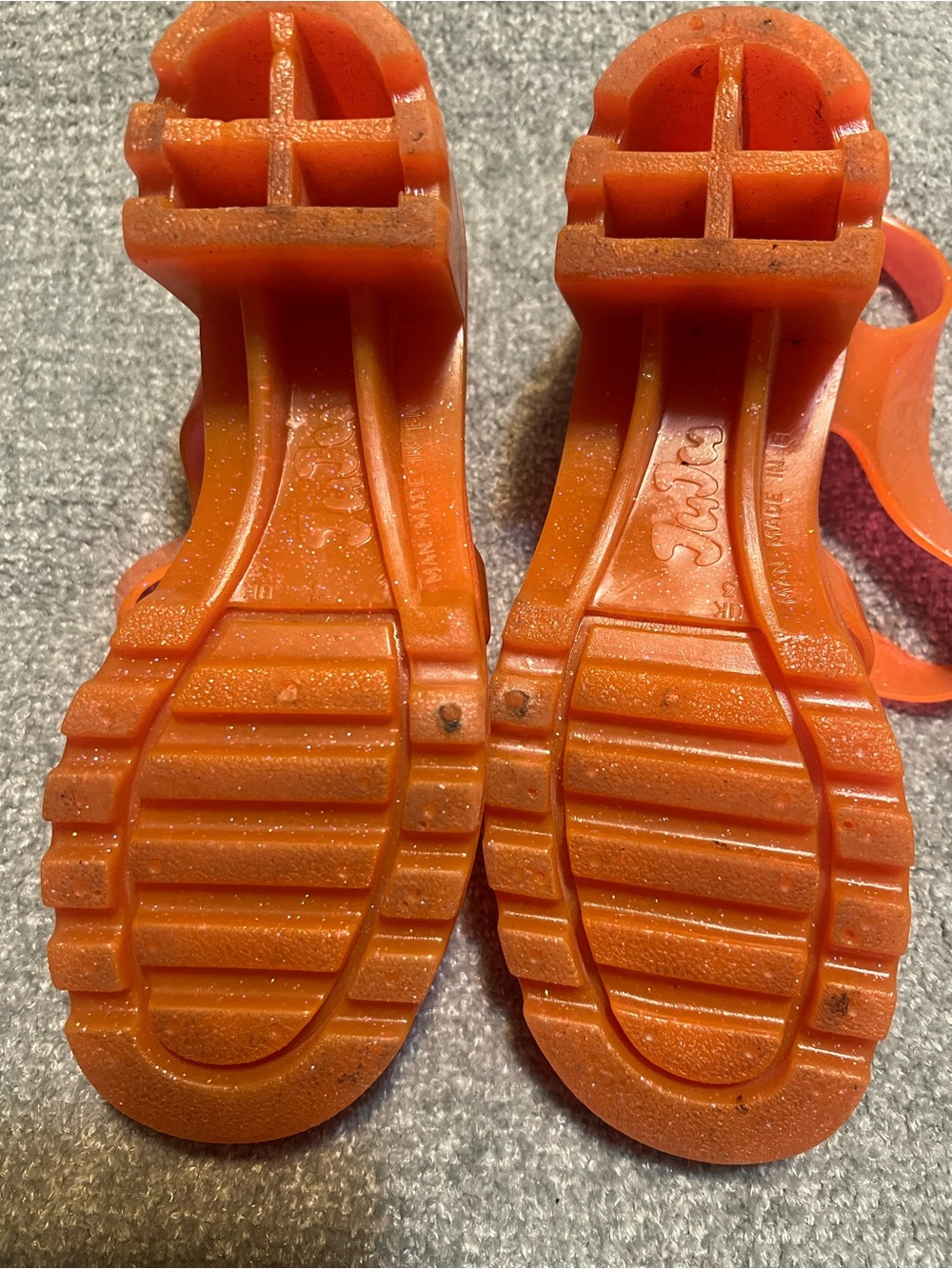 JuJu Orange Glitter Jelly Sandals - Picture 3 of 4